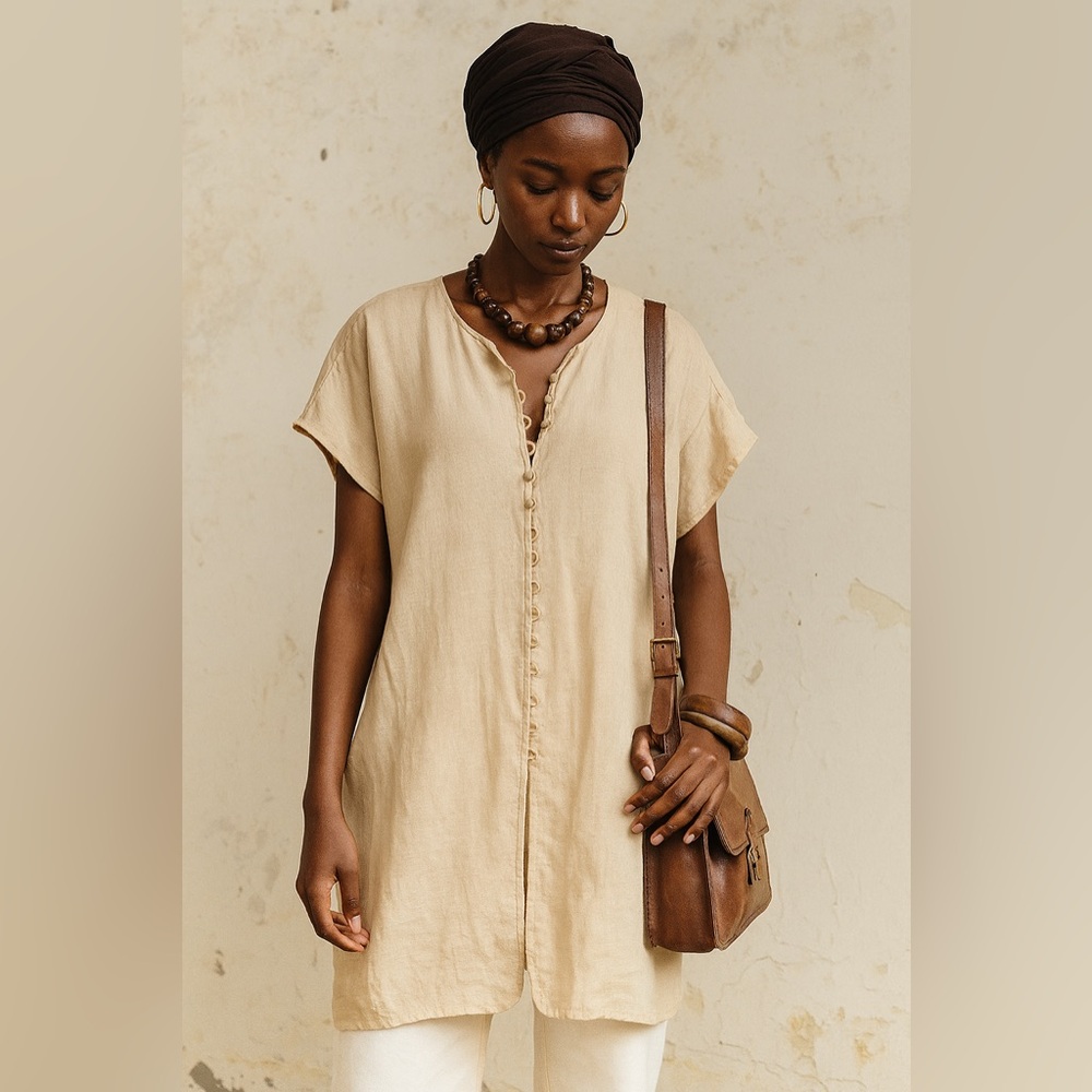 Emanuel Ungaro Cream Button Down Shirt